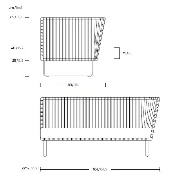 Modular 2-Seater Garden Sofa with Fabric Upholstery KETTAL Bitta factory KETTAL from Italy. Foto №11