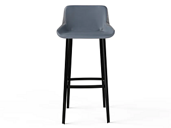 High leather stool with back AMURA PANIS factory AMURA from Italy