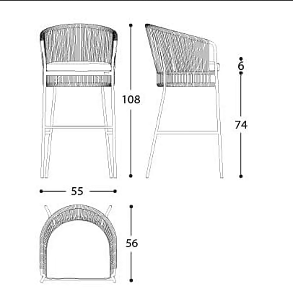 Aluminium Garden Stool Tibidabo VARASCHIN 1423, 1424 factory VARASCHIN from Italy. Foto №6