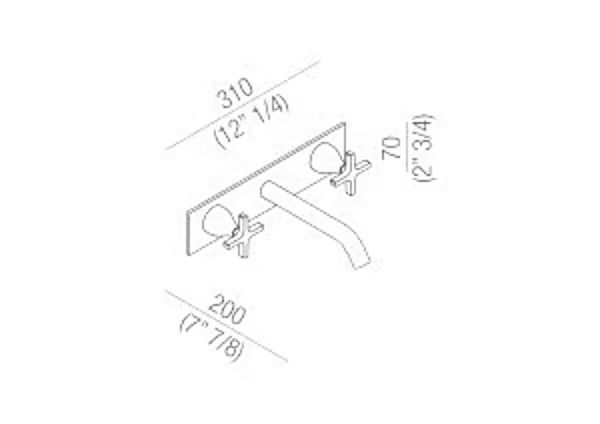 Wall Mounted Brass Washbasin Tap AGAPE Memory 3 Hole factory Agape from Italy. Foto №8