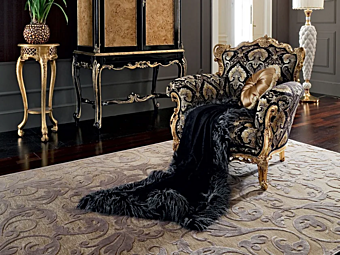 Solid Wood Armchair with Armrests Modenese Luxury Interiors 12417 factory MODENESE GASTONE from Italy