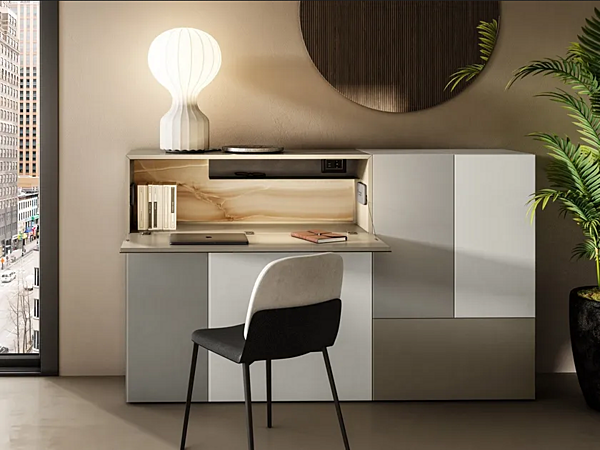 Wooden Secretary Desk with Flap Doors LAGO 1273 factory LAGO from Italy. Foto №1