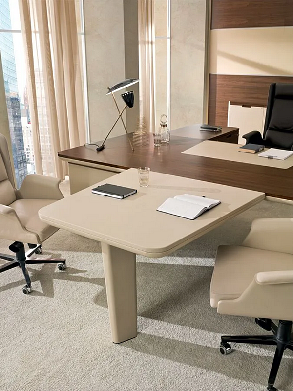 Corner Writing Desk with Drawers in Wood and Leather i 4 Mariani Avatar factory i 4 Mariani from Italy. Foto №6