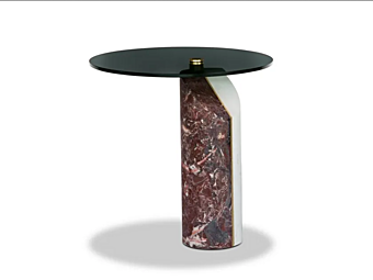 High side table Ziggy BAXTER wood and leather factory BAXTER from Italy