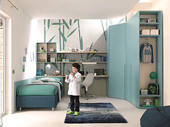 Wooden bedroom set with wardrobe MORETTI COMPACT KC306 factory MORETTI  COMPACT from Italy