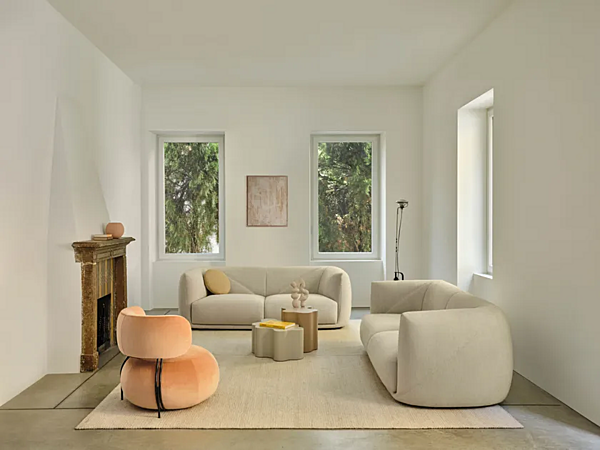 Three-seater sofa with removable cover Vela Saba factory SABA from Italy. Foto №15
