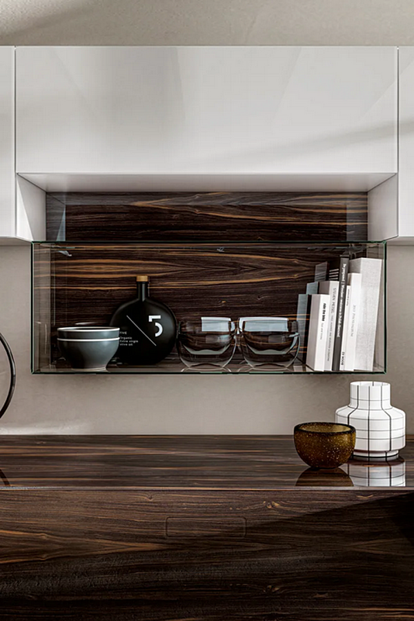 Kitchen with peninsula wood and glass LAGO 36E8 factory LAGO from Italy. Foto №4