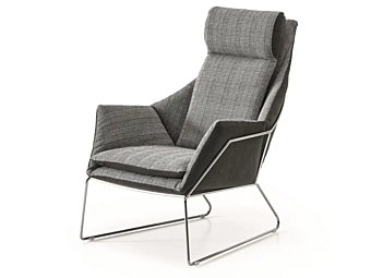 High Back Fabric Armchair New York Saba