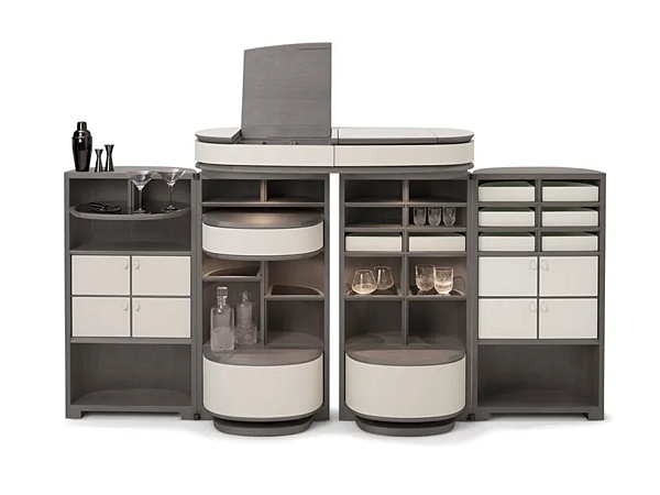 Wooden cabinet with integrated lighting GIORGETTI Houdini 50120, 50130 factory GIORGETTI from Italy. Foto №4