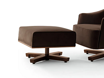 Fabric footstool with 4 spoke base GIORGETTI Mobius