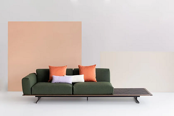 Fabric sofa with upholstered back Potocco Graphic 955 D 955/D factory POTOCCO from Italy. Foto №2