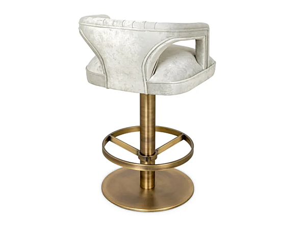 Swivel high velvet stool with armrests BRABBU Karoo II factory BRABBU from Italy. Foto №4