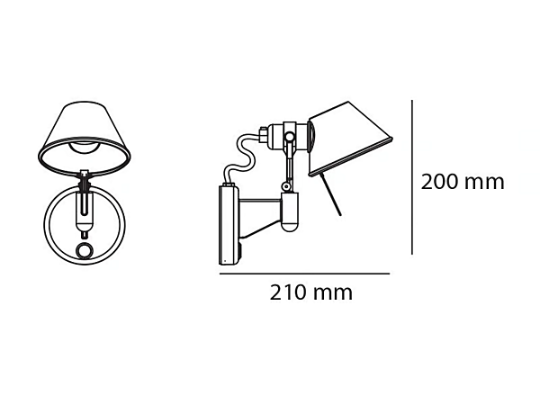 Aluminium wall lamp spotlight Artemide Tolomeo factory Artemide from Italy. Foto №6