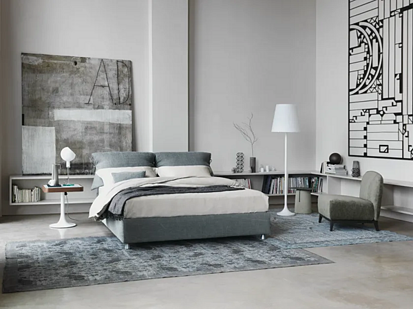 Double bed with removable cover Nathalie Flou factory Flou from Italy. Foto №15