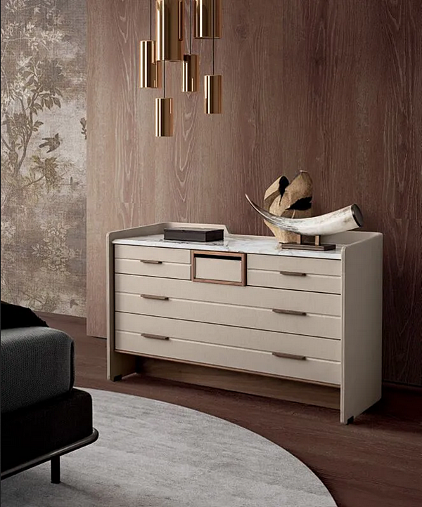 Wooden chest of drawers with marble top I 4 Mariani Jean Marie factory i 4 Mariani from Italy. Foto №7