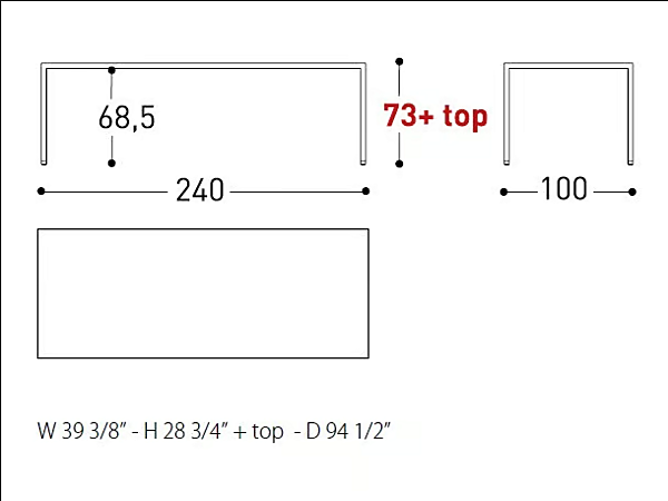 Rectangular garden table made of powder-coated aluminum VARASCHIN Victor 3900, 3867, 3868, 3901 factory VARASCHIN from Italy. Foto №6