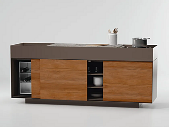Outdoor kitchen KETTAL made of durable materials with integrated storage and modular design factory KETTAL from Italy