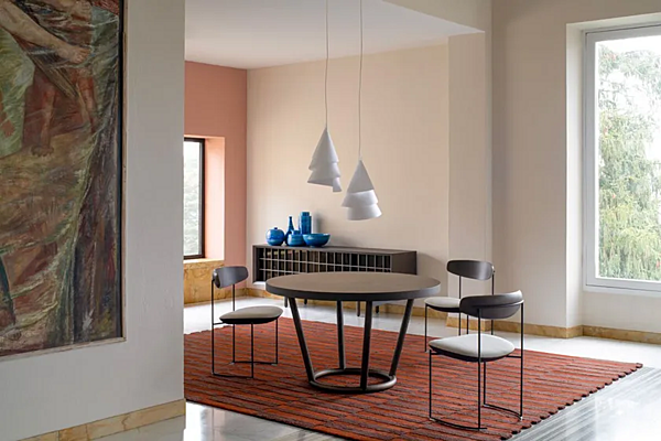 Extending round wooden table Pipe Potocco 885 TC 885/TC factory POTOCCO from Italy. Foto №4