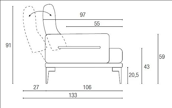 3-seater leather sofa with chaise longue Egoitaliano Feng factory Egoitaliano from Italy. Foto №5