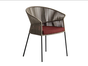 Rope garden easy chair with armrests Potocco Ola 923 P 923/P factory POTOCCO from Italy