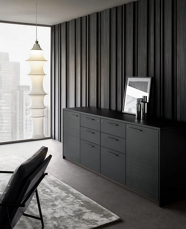 Wooden office storage unit with adjustable height top INCA i 4 Mariani factory i 4 Mariani from Italy. Foto №4