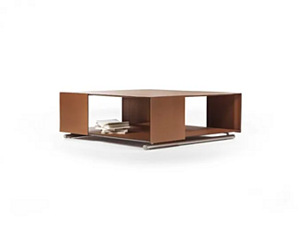 Coffee table with storage metal and leather FLEXFORM Groundpiece factory FLEXFORM from Italy