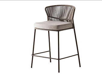 High Rope Garden Stool with Backrest Potocco Ola 923 S 923/S