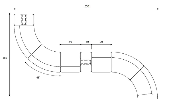 Curved modular fabric garden sofa with soft back VARASCHIN Circle Belt 221 factory VARASCHIN from Italy. Foto №13