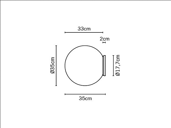 Blown Glass Wall Lamp Lumi Sfera Fabbian factory Fabbian from Italy. Foto №11