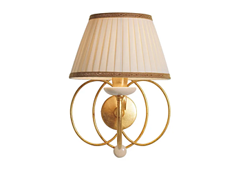 Brass wall lamp with fabric shade MARIONI SON 01711 Brass wall lamp with fabric shade MARIONI SON 01711 factory MARIONI from Italy
