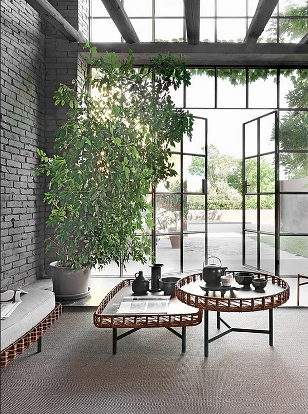 Round Rope Coffee Table with Glass Top Potocco Ropu 888 TBC 888/TBC factory POTOCCO from Italy. Foto №3