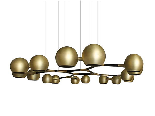 Brass Pendant Lamp Horus BRABBU factory BRABBU from Italy. Foto №1