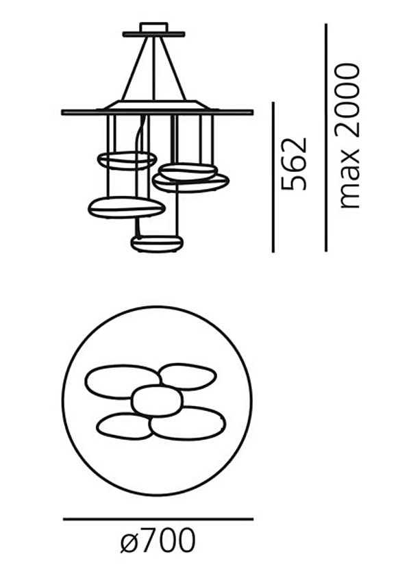 Pendant lamp in aluminum and ABS Mercury Artemide 1479010A, 1477W10A, 1477110A factory Artemide from Italy. Foto №2