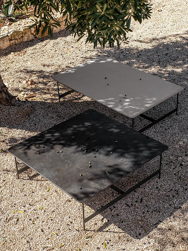 Square low garden side table with porcelain stoneware top Potocco Little T 878 TQ 100 Out 878/TQ-100-OUT factory POTOCCO from Italy. Foto №3