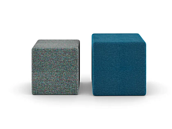Upholstered kids pouf cube with removable lining Nidi factory nidi from Italy