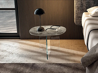 Glass bedside table LAGO Pleasure 1419 factory LAGO from Italy