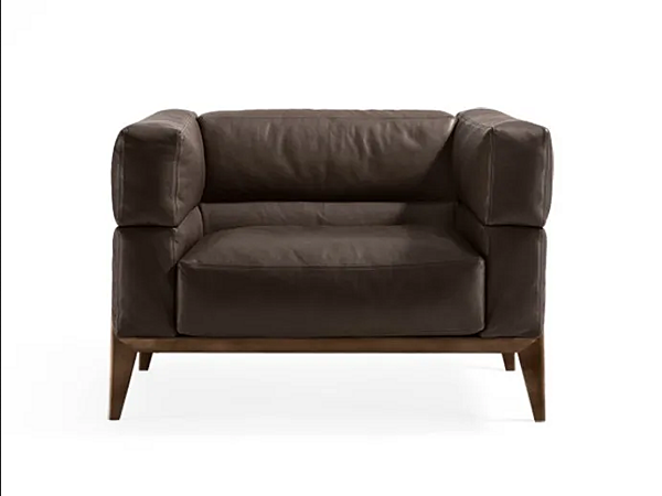 Leather armchair with armrests GIORGETTI AGO 66800 factory GIORGETTI from Italy. Foto №2
