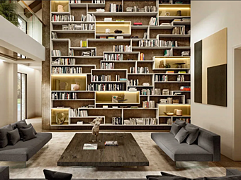 Sectional bookcase LAGO Lagolinea 1208 wood Sectional bookcase LAGO Lagolinea 1208 wood factory LAGO from Italy