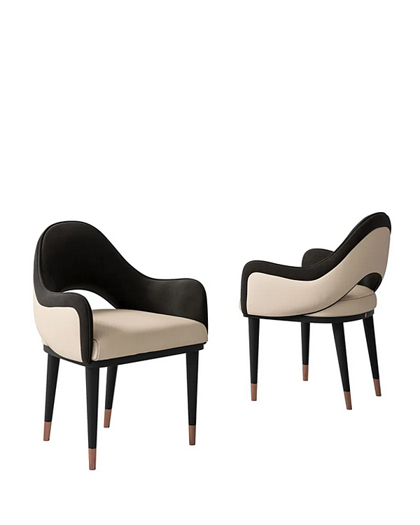 Armchair with Leather and Fabric Upholstery and Open Back CPRN HOMOOD Sesto Senso S514 factory CPRN HOMOOD from Italy. Foto №2