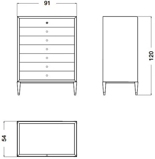 Wooden and marble chest of drawers Eclipse CPRN HOMOOD E208, E209 factory CPRN HOMOOD from Italy. Foto №3