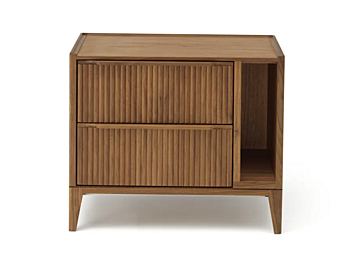Walnut bedside table with drawers ARTE BROTTO Leonardo L185 L185/L, L185/D CODE factory Arte Brotto from Italy