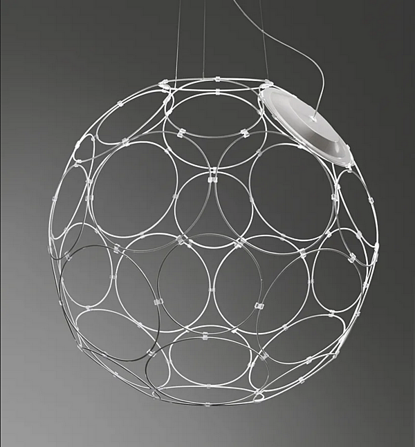LED pendant lamp in steel from Fabbian Giro collection factory Fabbian from Italy. Foto №8