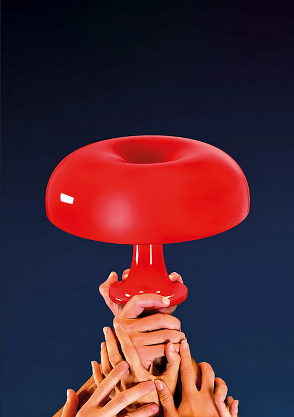 LED Table Lamp Nessino Red Polycarbonate Artemide 0039080A factory Artemide from Italy. Foto №8