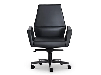 Swivel leather executive chair with castors i 4 Mariani Kefa