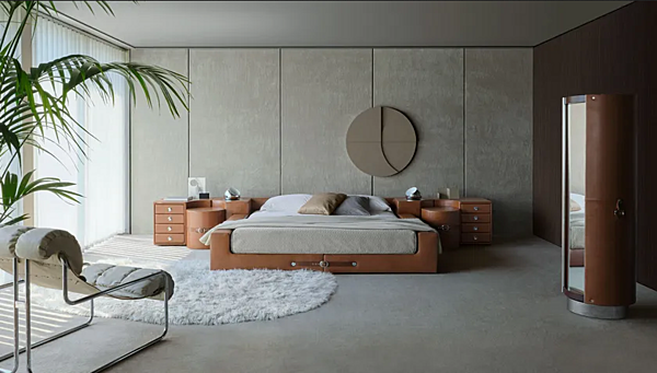 Mirrored leather wardrobe Tucroma i 4 Mariani factory i 4 Mariani from Italy. Foto №5