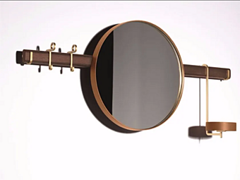 Round Wall Mounted Mirror Ren Poltrona Frau factory POLTRONA FRAU from Italy