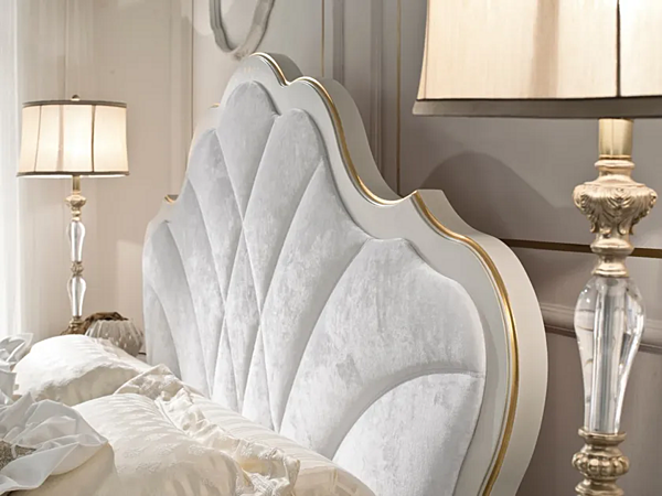 Wooden double bed with upholstered backrest CASA +39 GIULIETTA 3302, 3304 factory CASA +39 from Italy. Foto №2