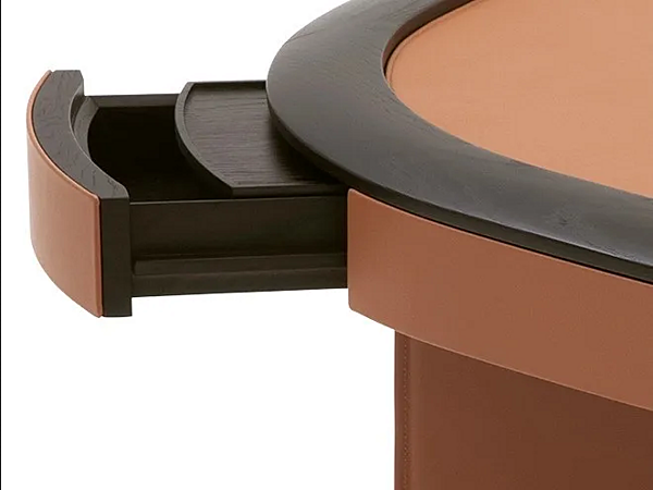 Square Leather Game Table Flamingo GIORGETTI 73200 factory GIORGETTI from Italy. Foto №3