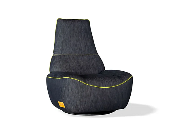 Swivel Fabric Armchair Smirk Egoitaliano factory Egoitaliano from Italy. Foto №3