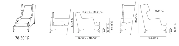 High Back Armchair in Fabric or Leather VIBIEFFE 680 Class factory VIBIEFFE from Italy. Foto №4